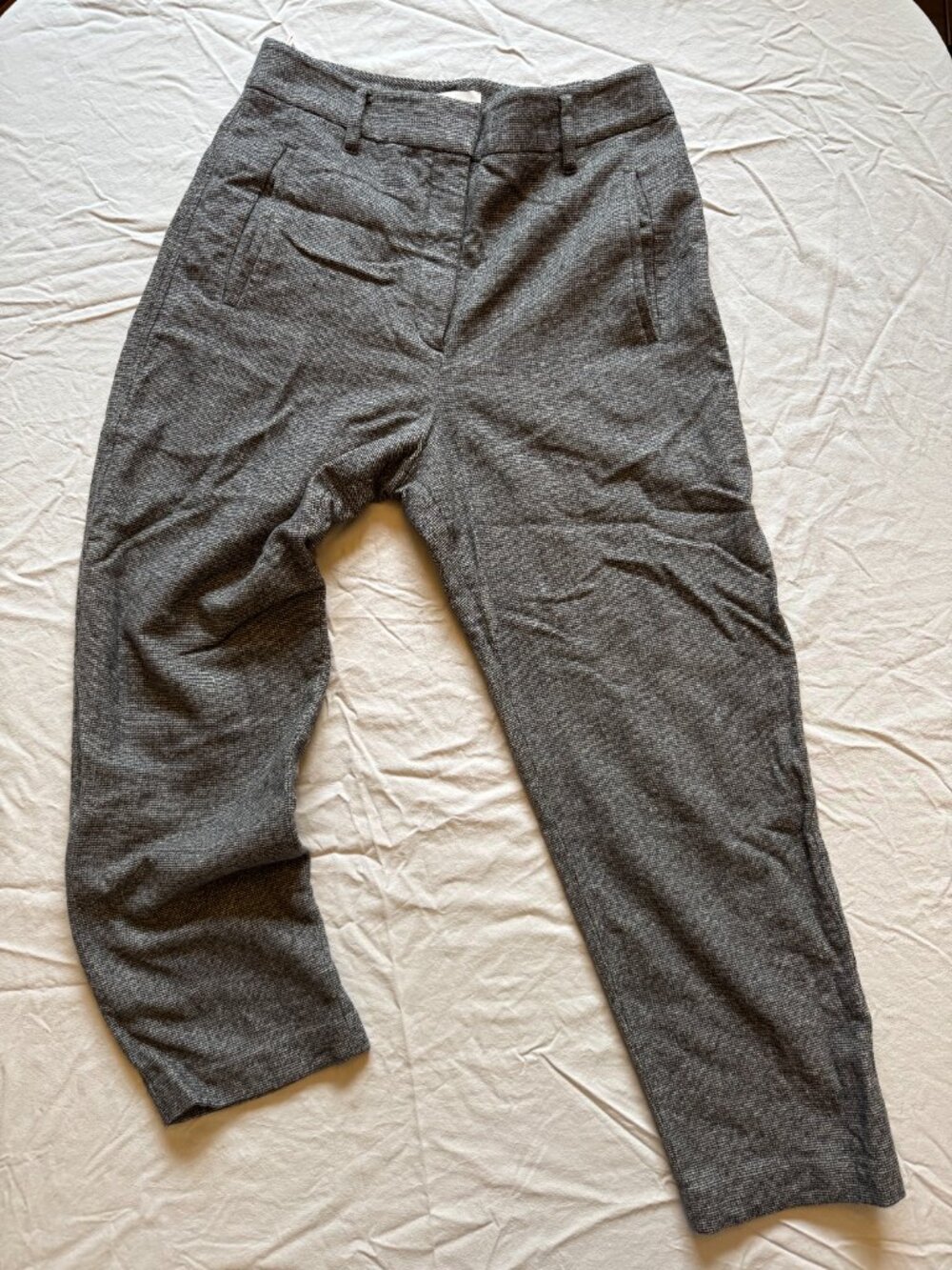 Wilfred Wool Cashmere Blend Herringbone Pants Size 10 – Charcoal Grey